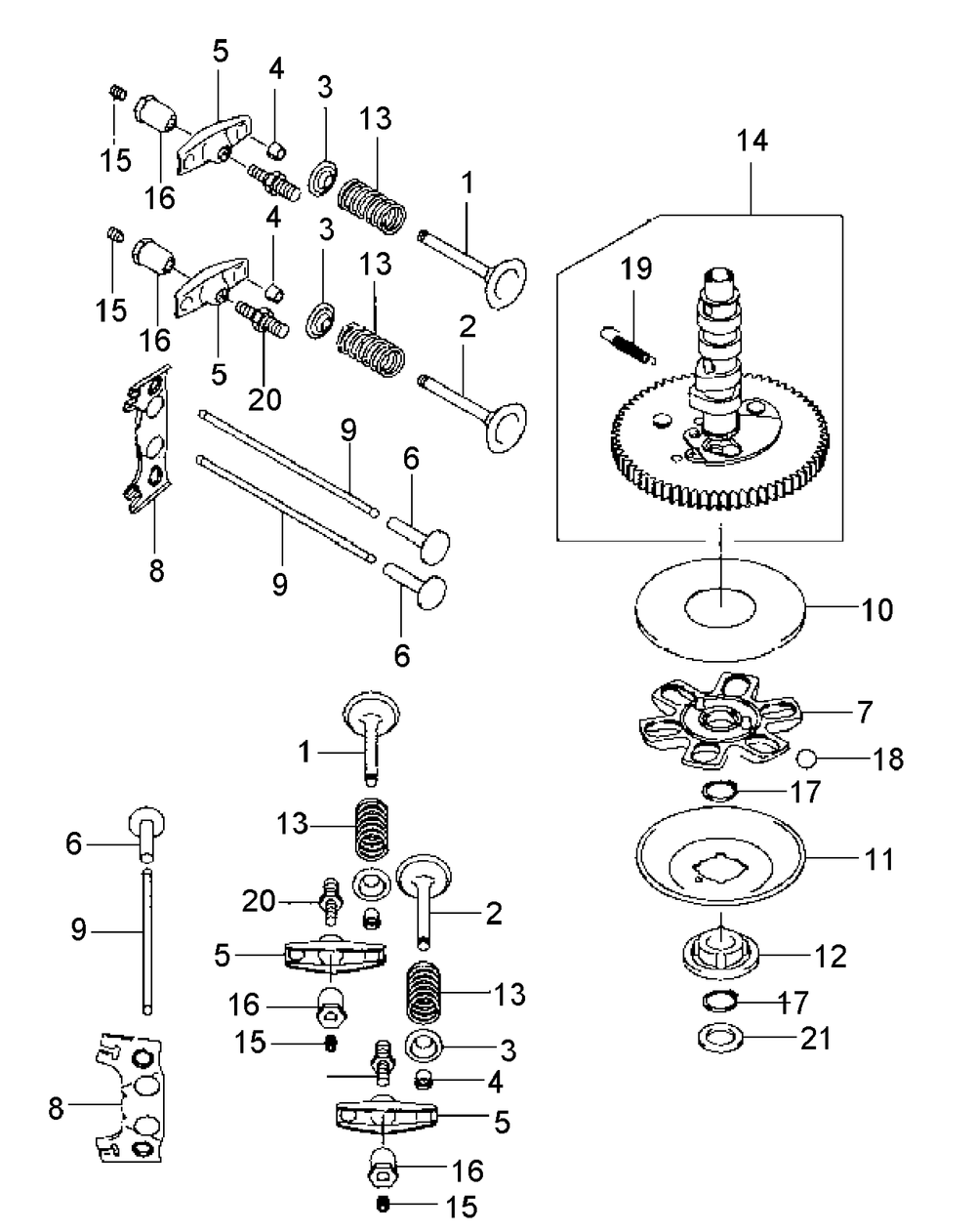 Fh601v-Bs27 Valve And Camshaft Diagram and Parts List for M48-KW 53AI8CTV750-23HP Cub Cadet Lawn Tractor